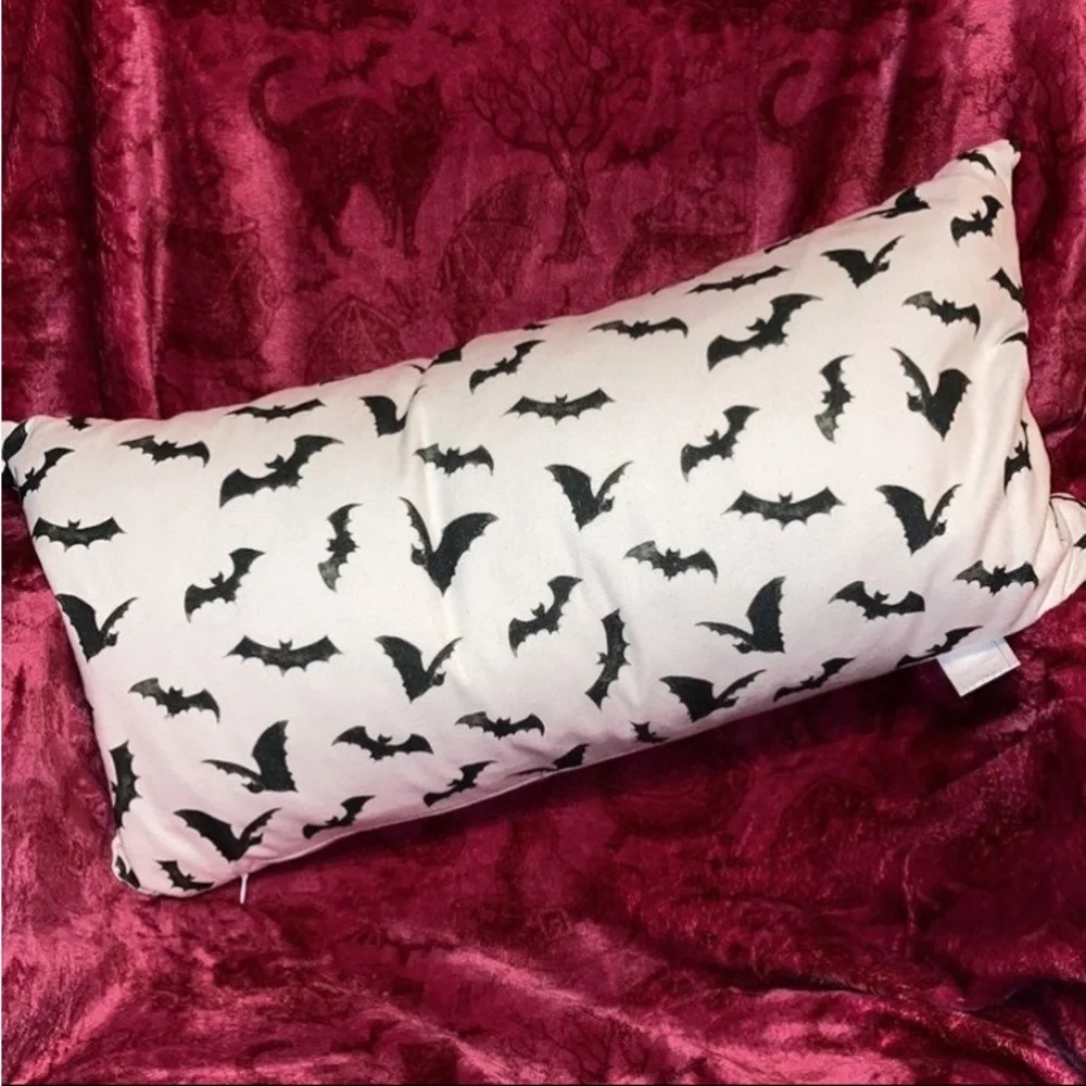 1 Rae Dunn double sided Spooky Bats pillow *FIRM PRICE*